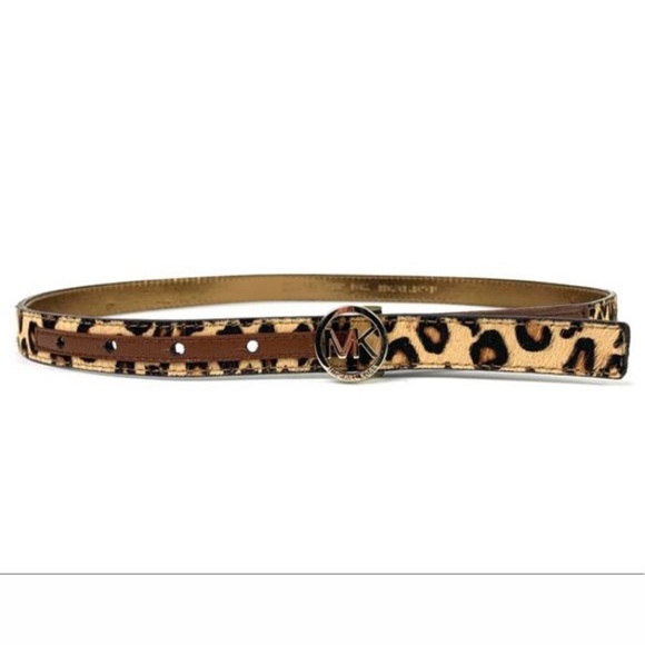MICHAEL Michael Kors Accessories - Michael Michael Kors Calf Hair Leopard Print Belt with Gold Hardware S